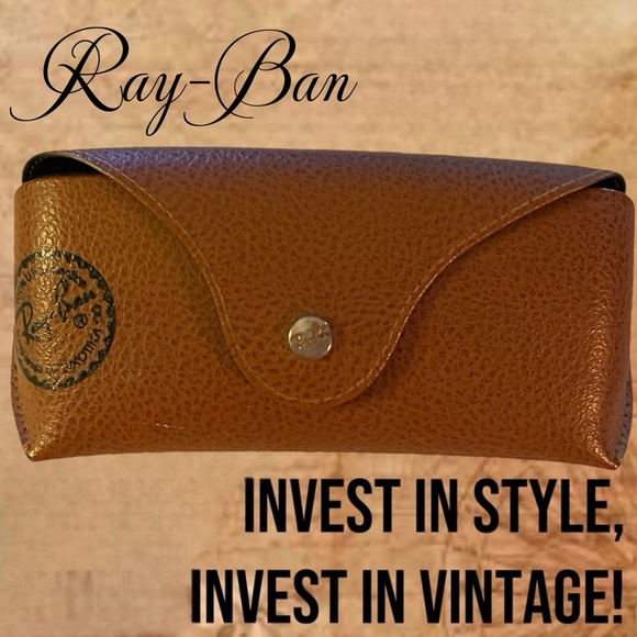 Ray-Ban VINTAGE Brown Leather Sun Glasses Case NWOT - Picture 1 of 16